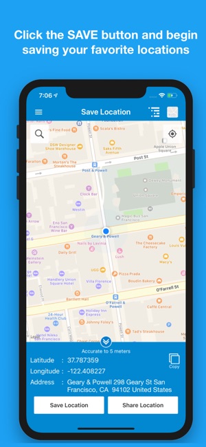Enregistrer Position GPS dans l'App Store