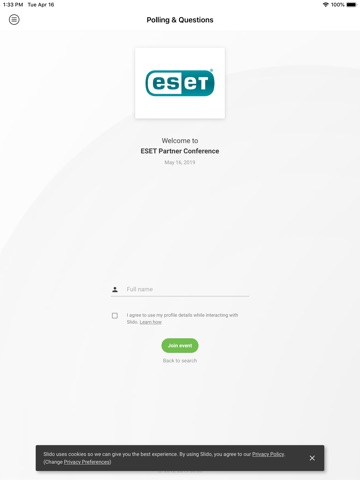 ESET UK Partner Conference '19 iPad screenshot