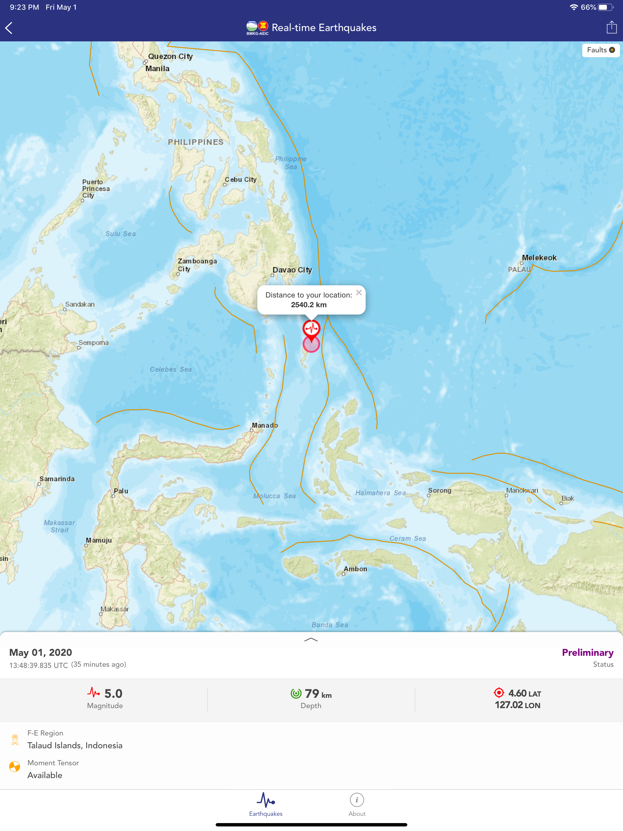 WRS-AEIC Real-time Earthquakes