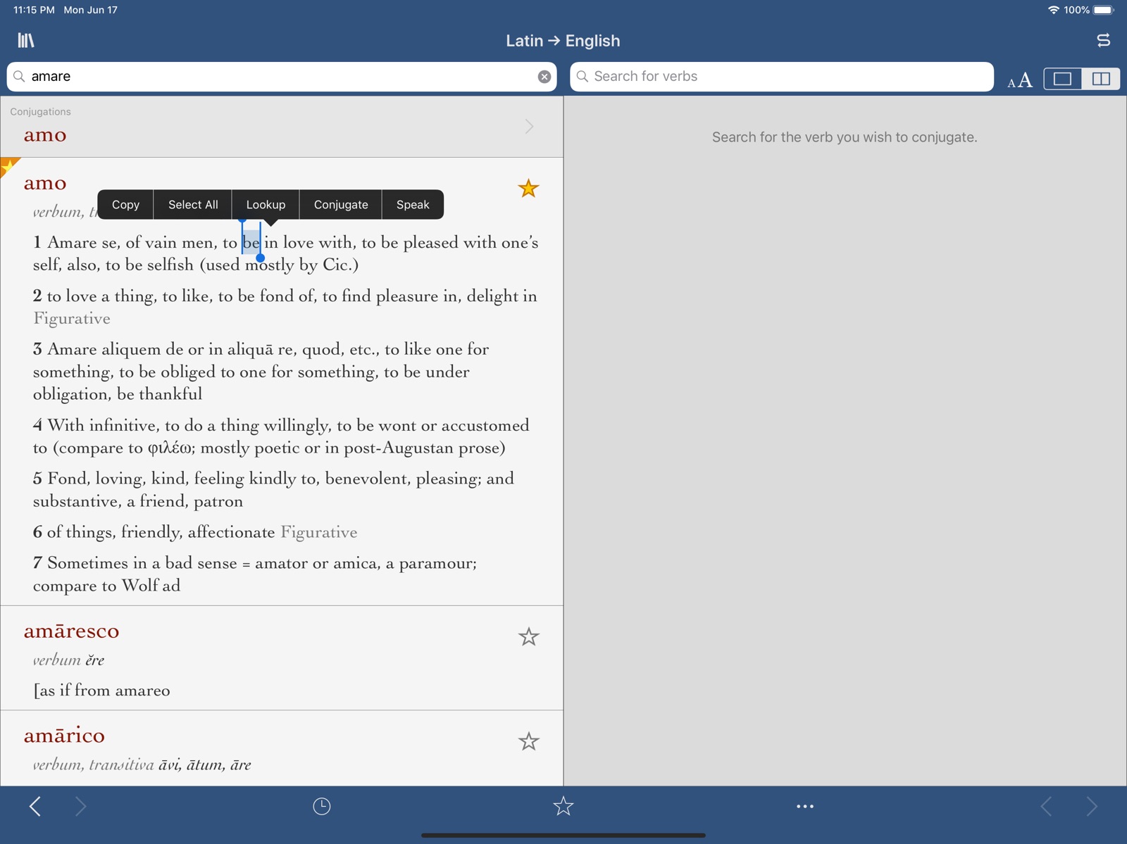 Ultralingua Latin-English ipad screenshot 1