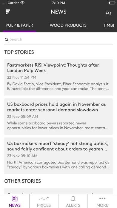 RISI News & Prices app screenshot