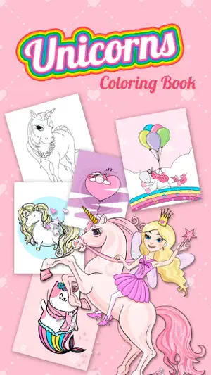 Unicorns – pony coloring book screenshot 1