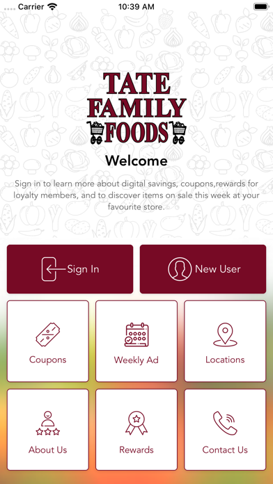 Tate Family Foods Screenshot
