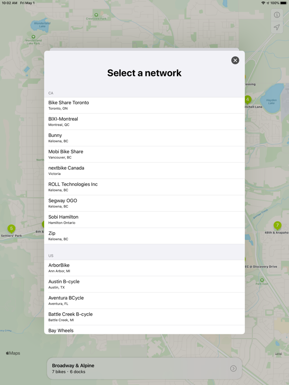 VeloDispo U.S. & Canada iPad screenshot 4 - Navigation app