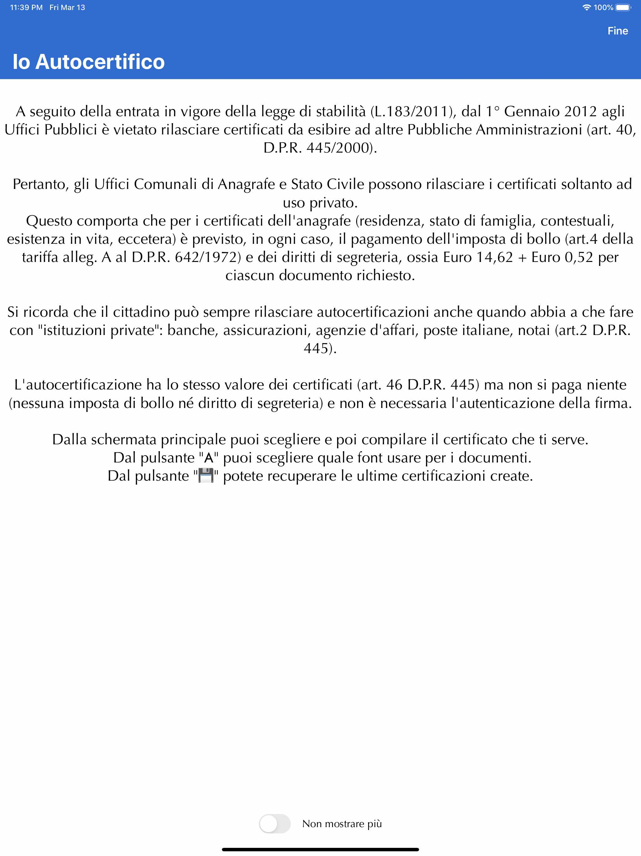 Io Autocertifico