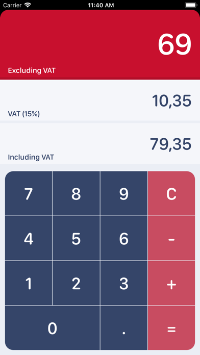 Screenshot #1 pour South African VAT Calculator