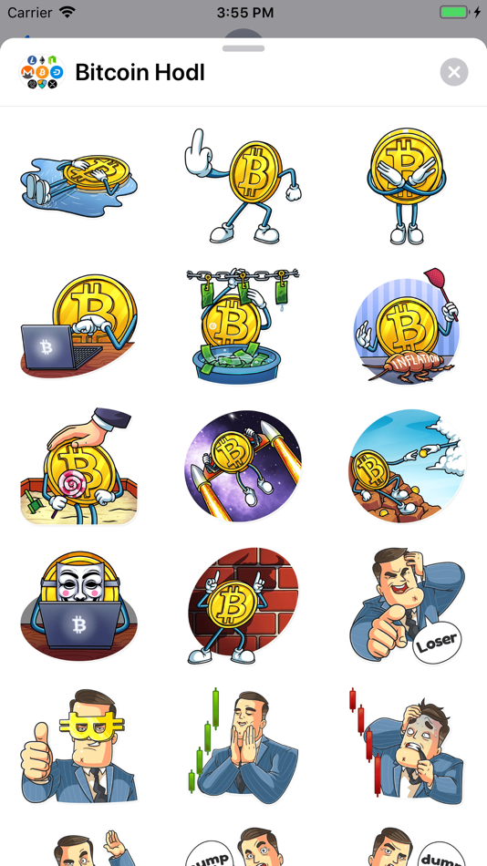 #2. Bitcoin Crypto HODL Stickers (iOS) By: Emoji Apps GmbH