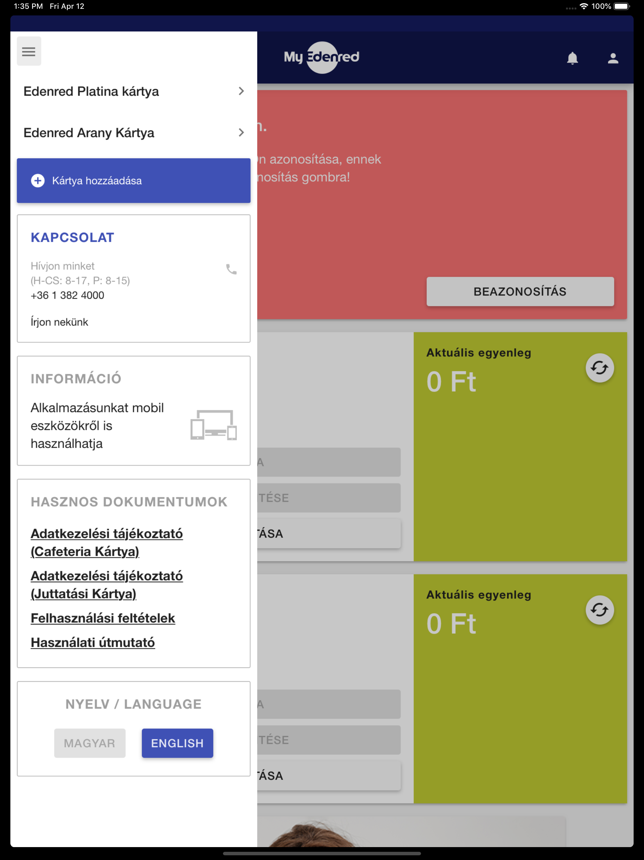Edenred kártya - Pro