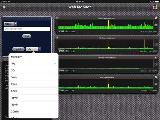 Web Monitor App iPad screenshot 4 - Business app