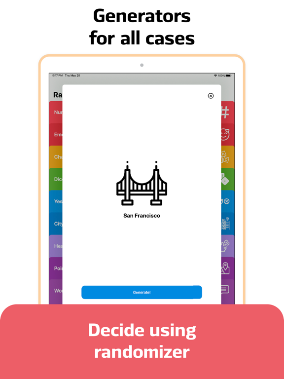 Randomizer — number generator iPad screenshot 3 - Lifestyle app