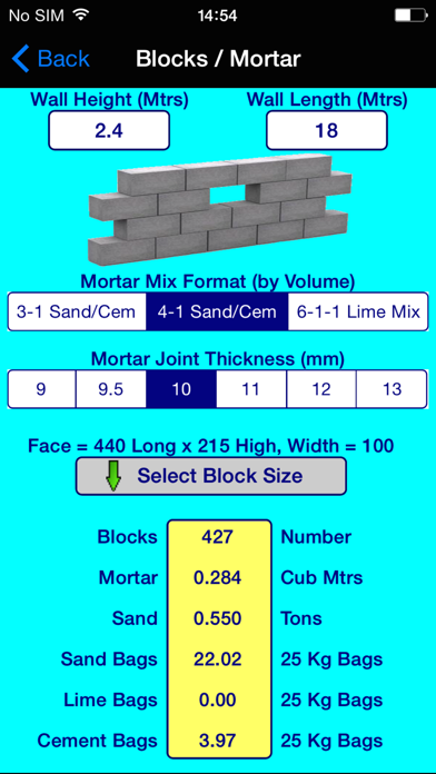 BuildersCalcs Screenshot