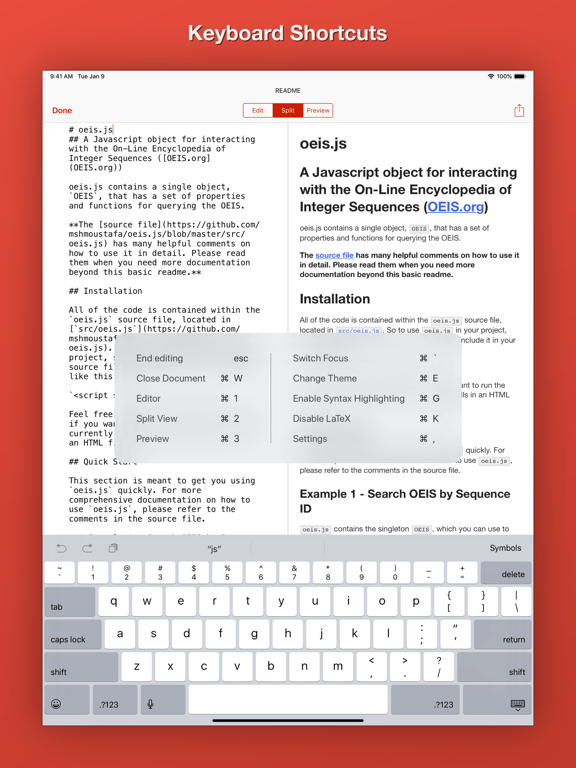 Blockquote Markdown Editor iPad screenshot 8 - Productivity app
