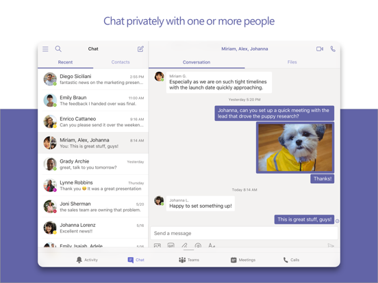 iPad Image of Microsoft Teams