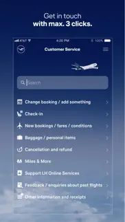 lufthansa customer service iphone screenshot 2