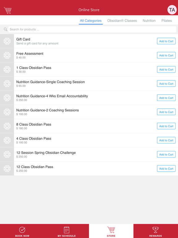 Obsidian Fitness iPad screenshot