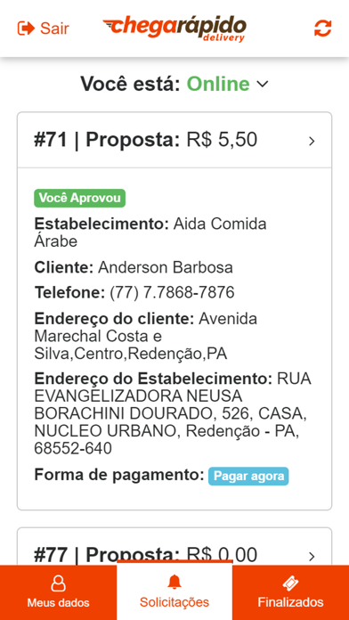 Entregador Chegarápido Screenshot