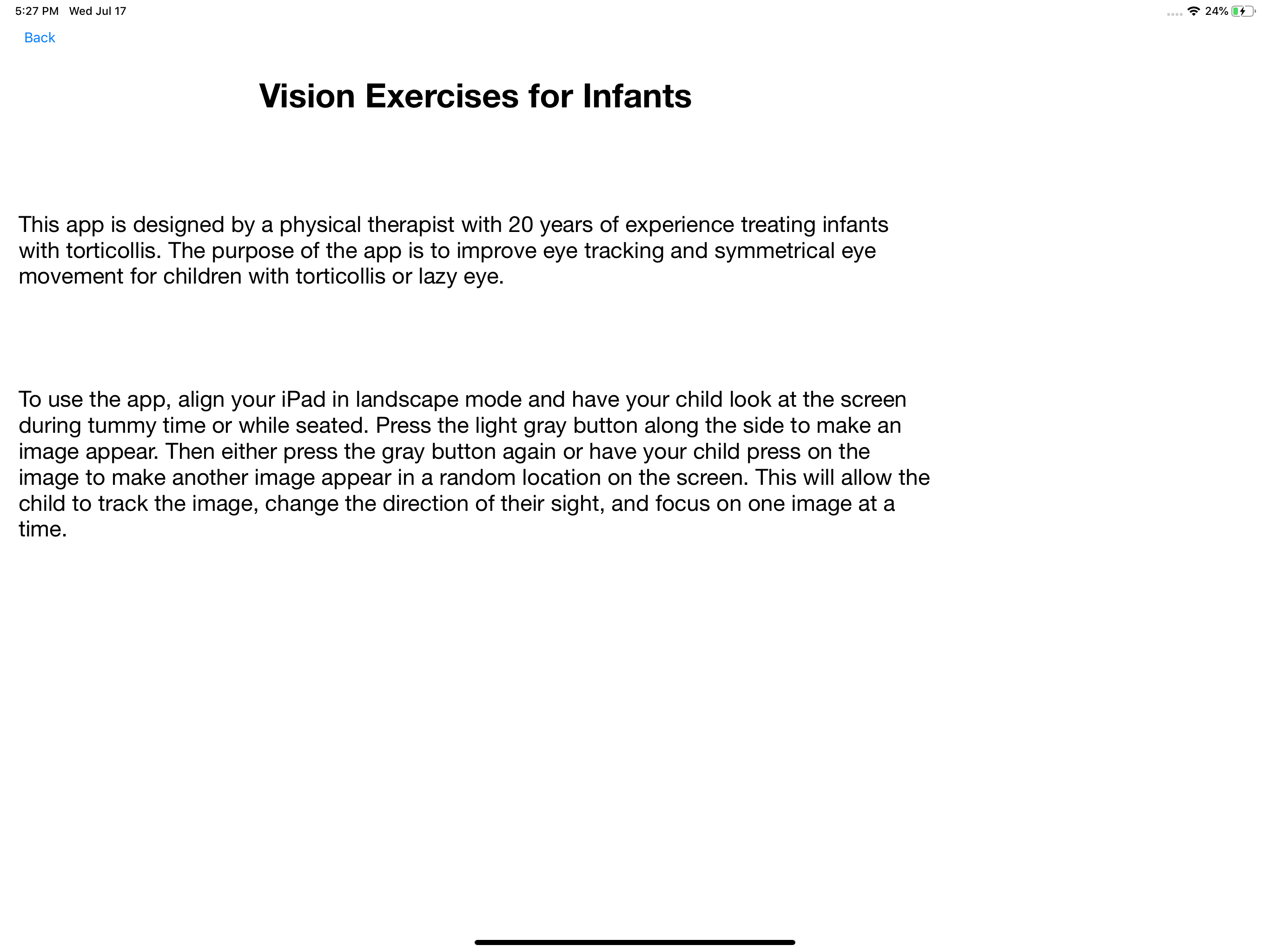 Vision Exercise For Infants screenshot 3