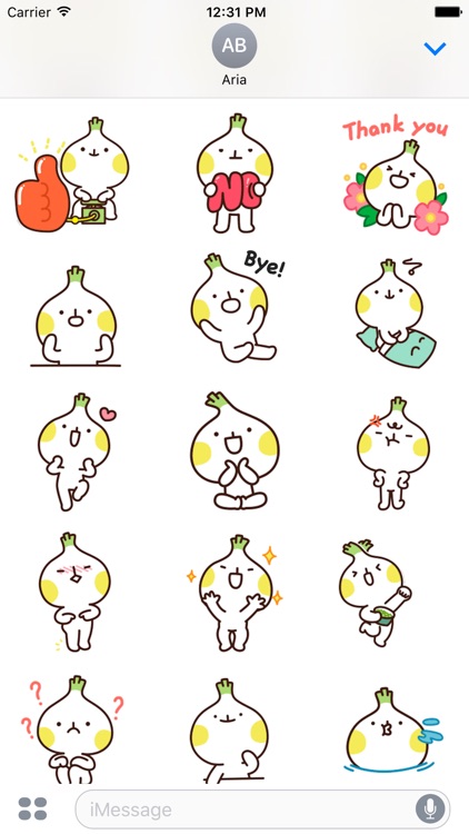 Animated Cute Onion Sticker