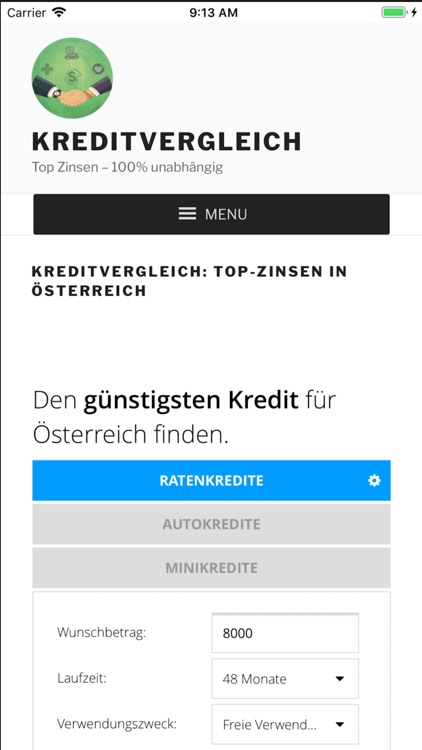 Kreditvergleich: Top-Zinsen