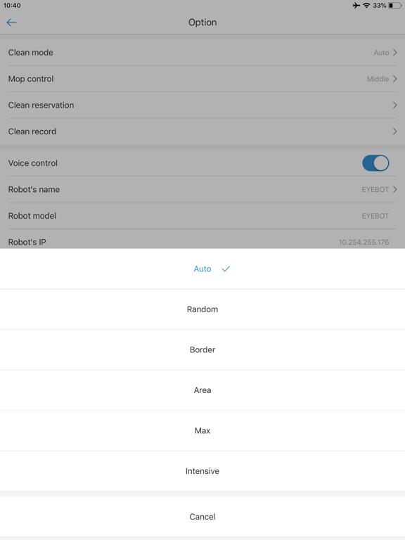 EYEBOT WIFI iPad screenshot
