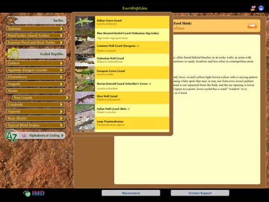 EuroReptiles iPad screenshot 4 - Reference app