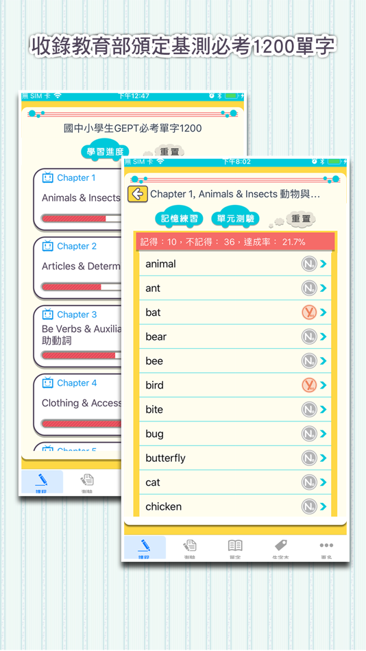 國中小學生必背單字1200 - 1.10 - (iOS)