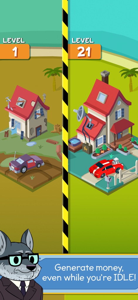 Taps to Riches - Witness the satisfying visual progression of businesses from a humble Level 1 to an impressive Level 21, showcasing the impact of continuous upgrades.