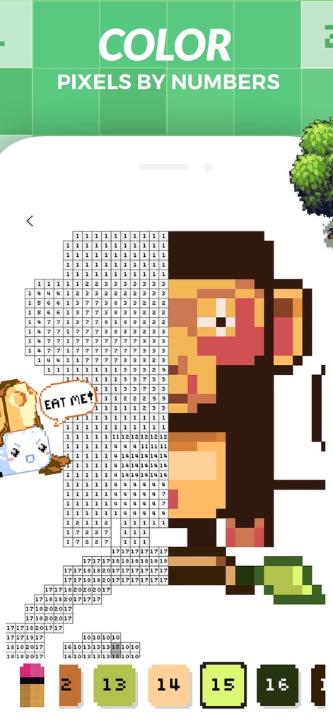 Color By Number! Pixel Art - color-by-number-pixel-art-monkey