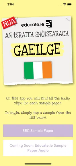 Game screenshot Educate.ie Gaeilge Exam Audio mod apk
