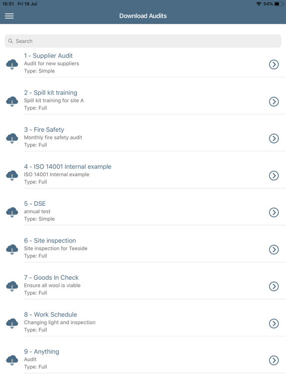 MY Audits iPad screenshot
