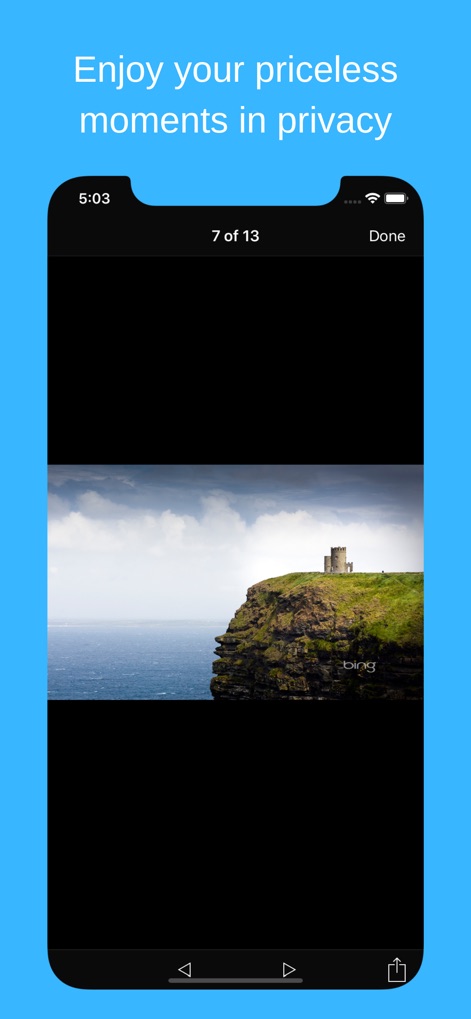 Hide Photos Video -Hide it Pro - Witness the app's integrated media viewer, offering full-screen display and essential navigation controls for hidden content.