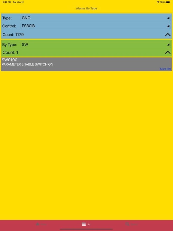 CNC Alarm Tool iPad screenshot 3 - Reference app