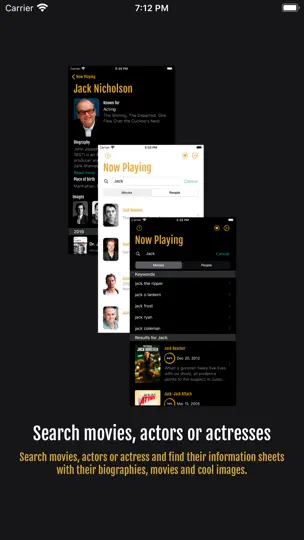 Capture d'écran de Movie Premieres sur iPhone 7