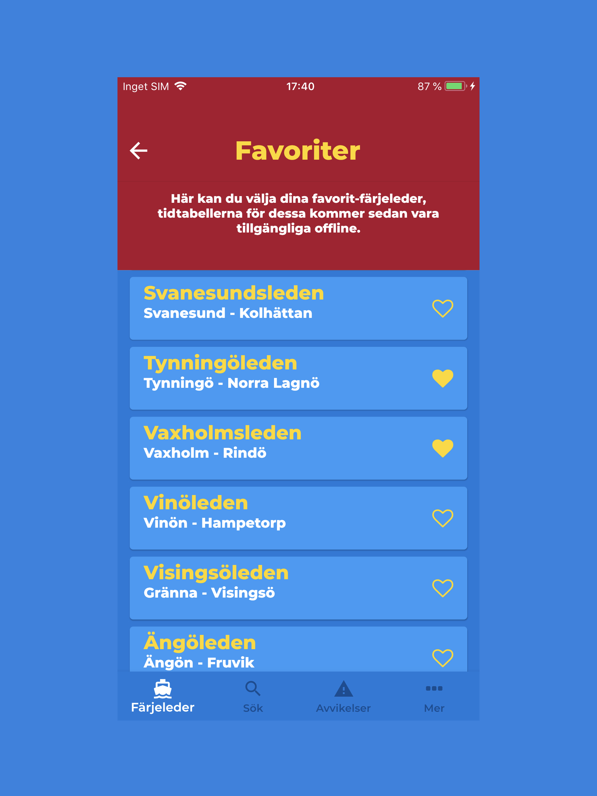 Tidtabellen