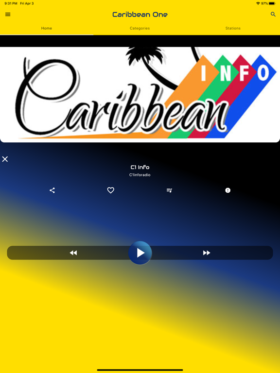 Caribbean One Radio iPad screenshot 2 - Music app