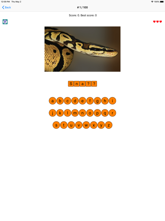 English words, nouns and test iPad screenshot