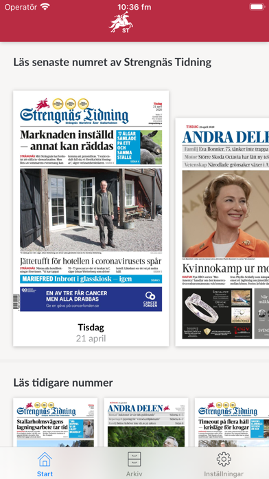 E-tidning Strengnäs Tidning Screenshot