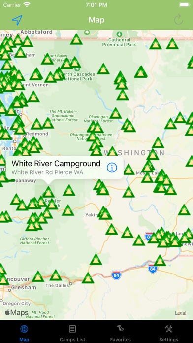 Screenshot #1 pour Washington – Camping & RV's