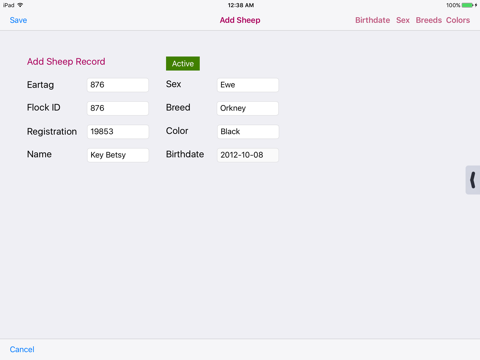 Sheep Measurements Database screenshot 4