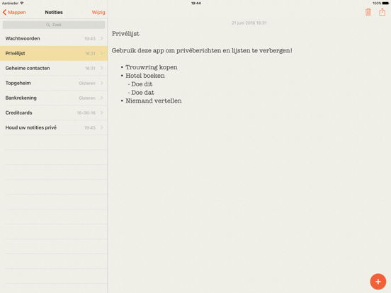 Notitiekluis Pro iPad app afbeelding 3