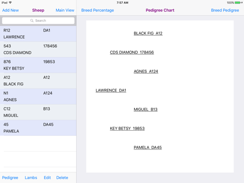 Sheep Pedigree Database screenshot 2