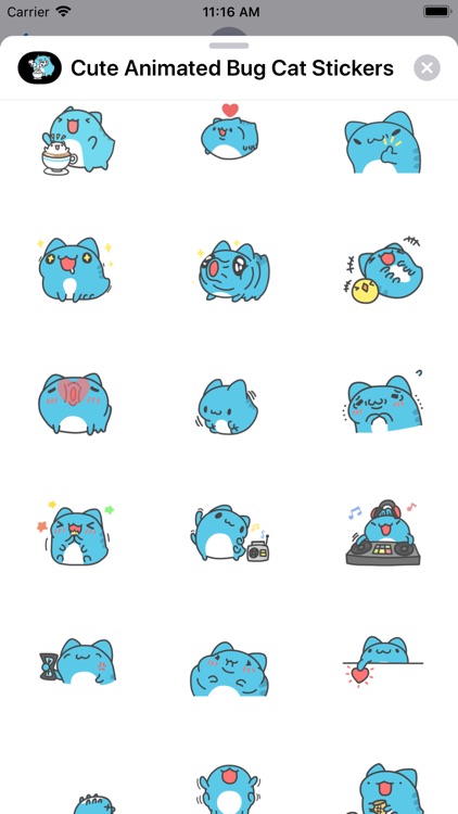 Cute Animated Bug Cat Stickers screenshot-5