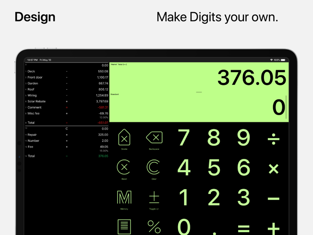 ‎Digits Tape Calculator Screenshot