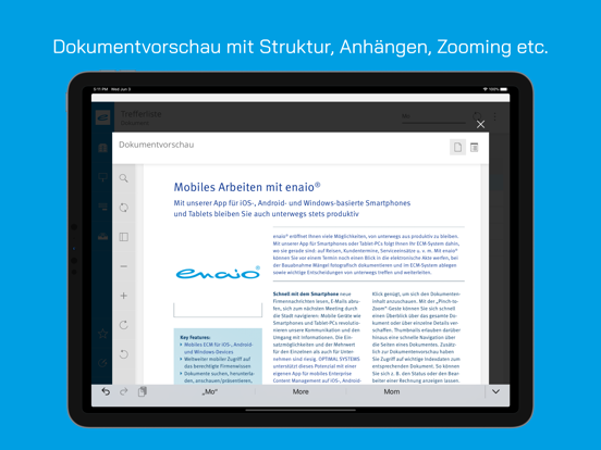 enaio® mobile iPad screenshot