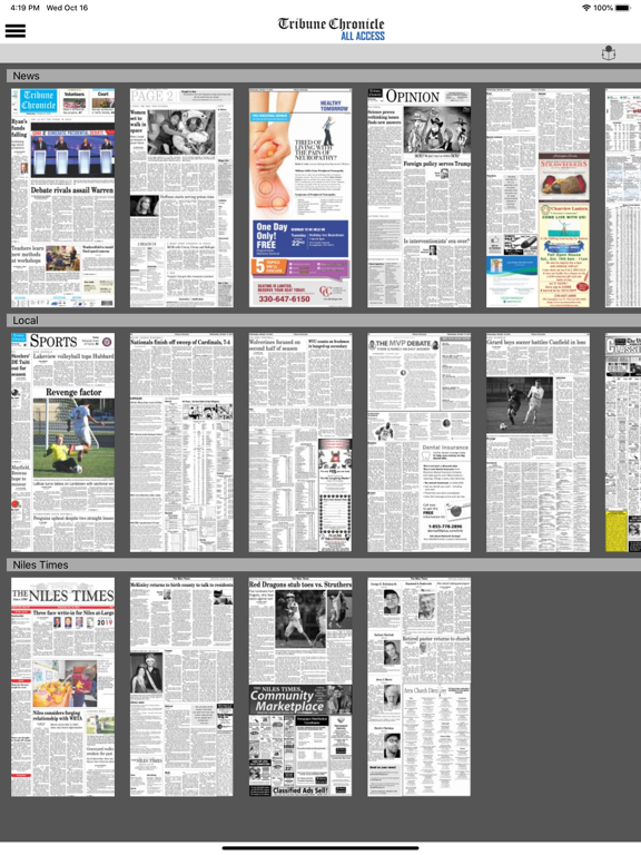 Tribune Chronicle All Access iPad screenshot