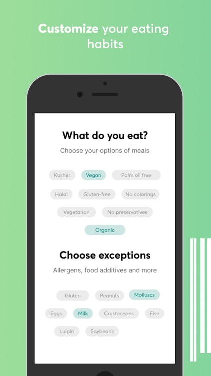 Food scanner: gluten, dairy