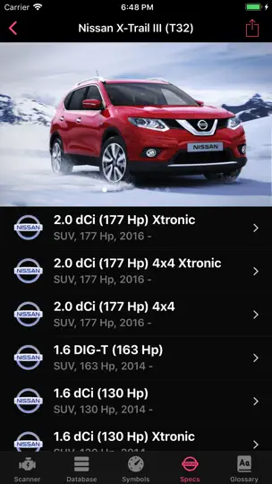 Captura de pantalla de OBD For Nissan en iPhone 10