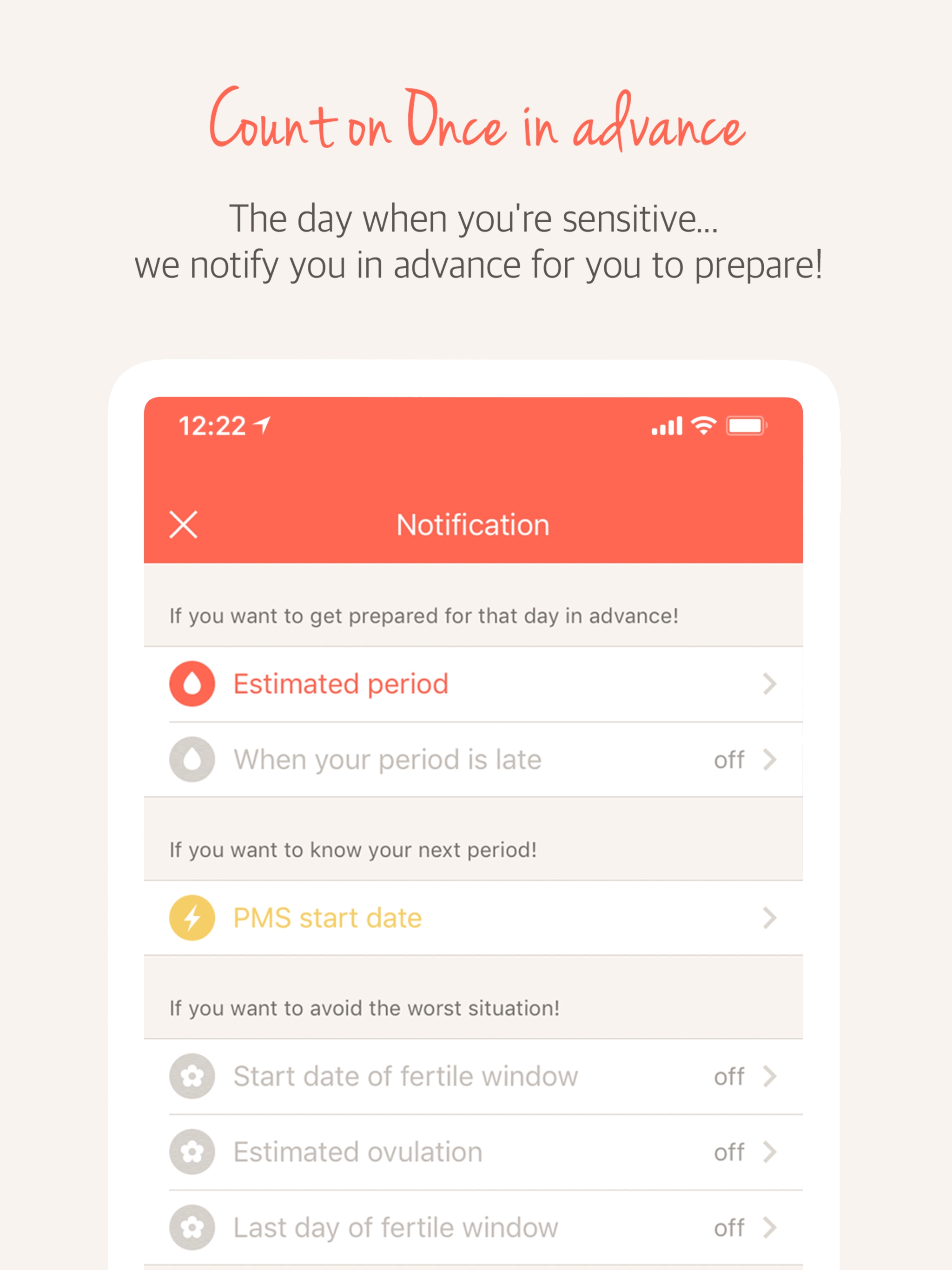 Once(A special period tracker)