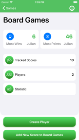 Score Tracking and Statistics screenshot