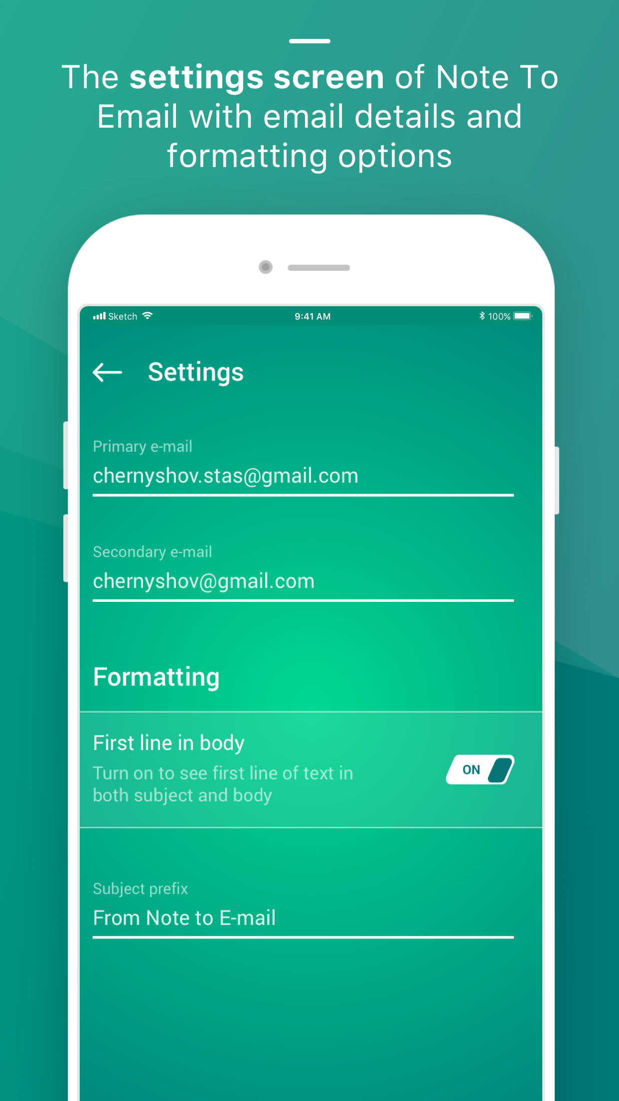 Note To Email: Fast Mail Notes screenshot 4